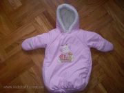 Продаю бу весенний комбинезон-конверт для новорожденной, можно двойне