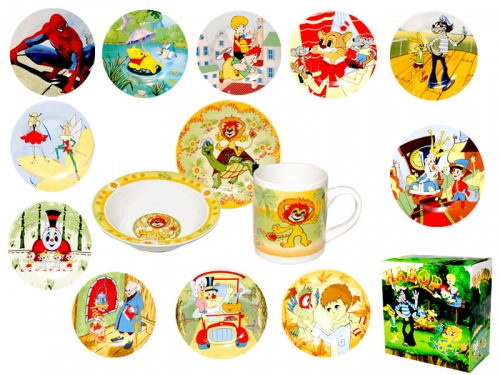 детские наборы и чашки в ассортименте