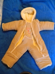 Зимний детский комбинезон на овчине разм. 80-86