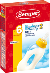 Детское питание фирмы SEMPER: Беби2,  Бифидус2;  Каши безмолочные