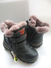 Зимняя кожаная обувь на цигейке